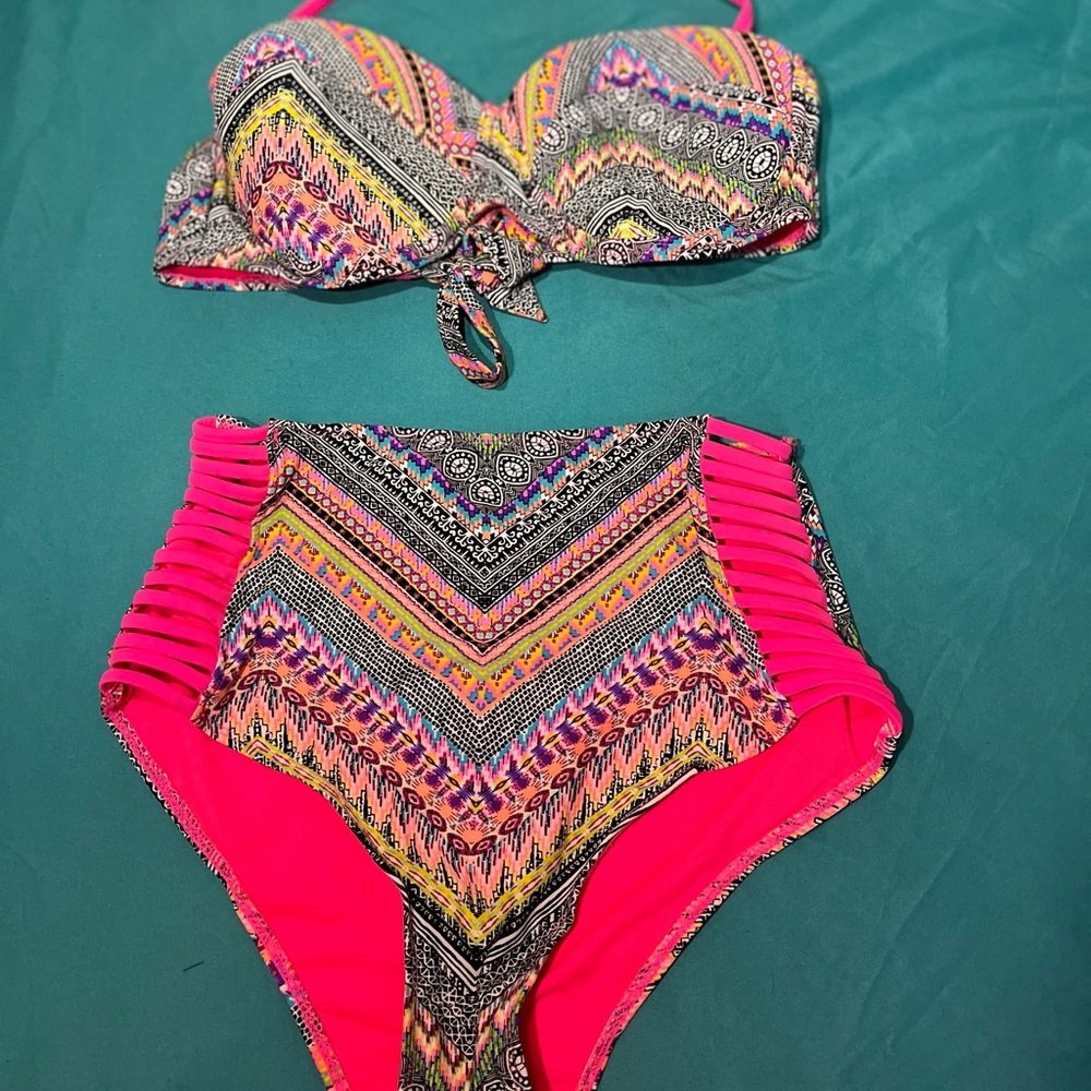 A high waisted swimsuit gently worn.